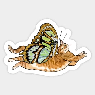 Malachite Ginger Tabby Flitter Kitty Sticker